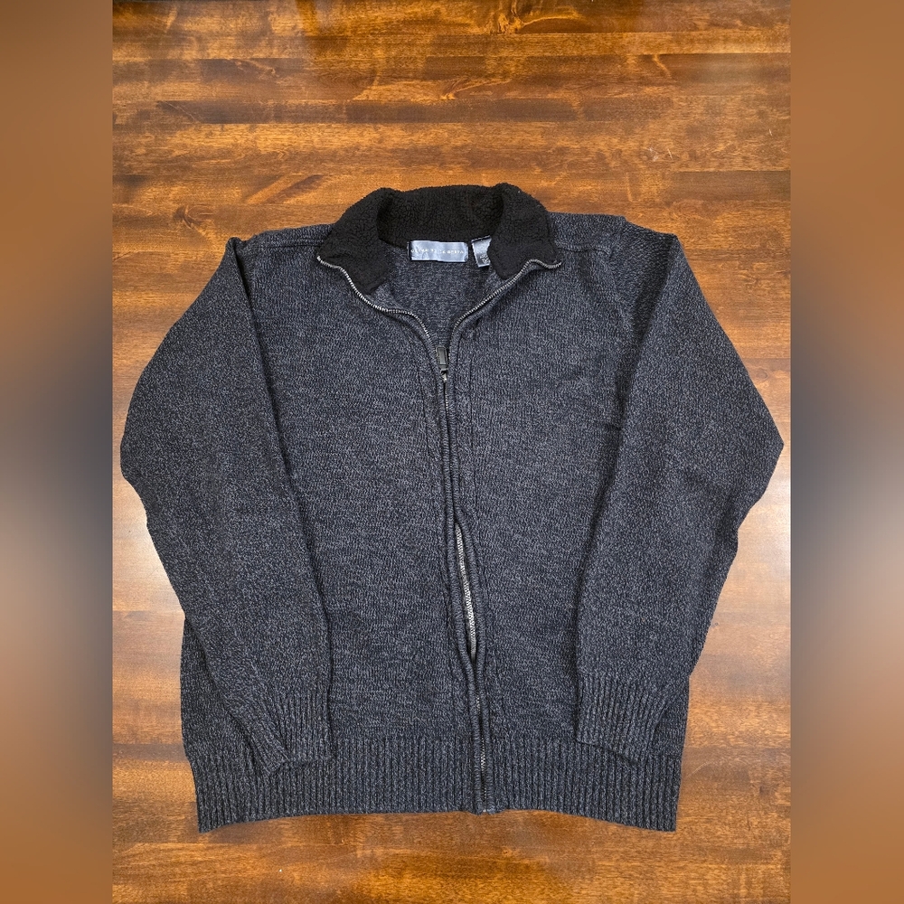 Oscar De Larenta Gray Fullzip Sweater